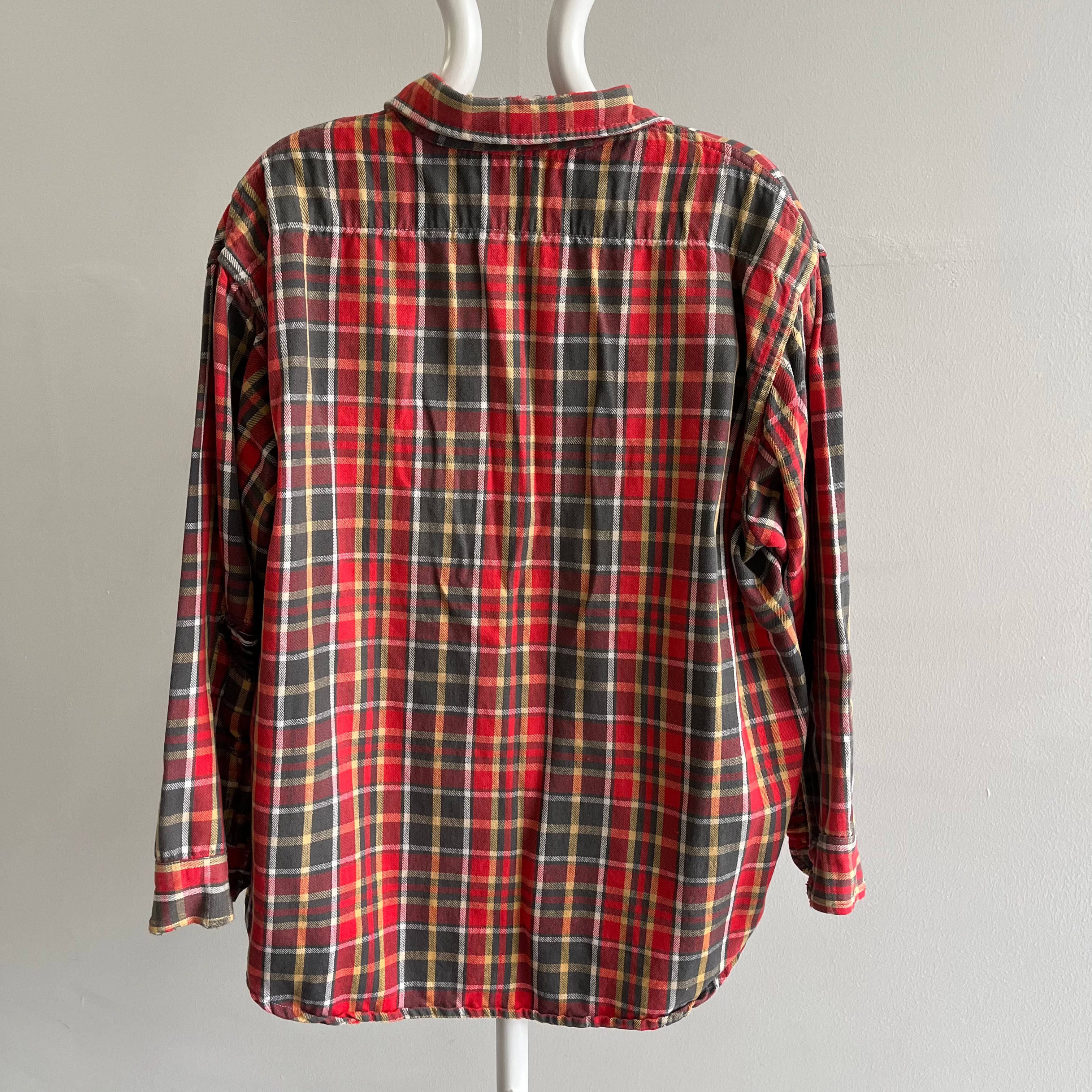 1980s Worn and Mended Elbow Patched Big Mac Flannel - Swoon