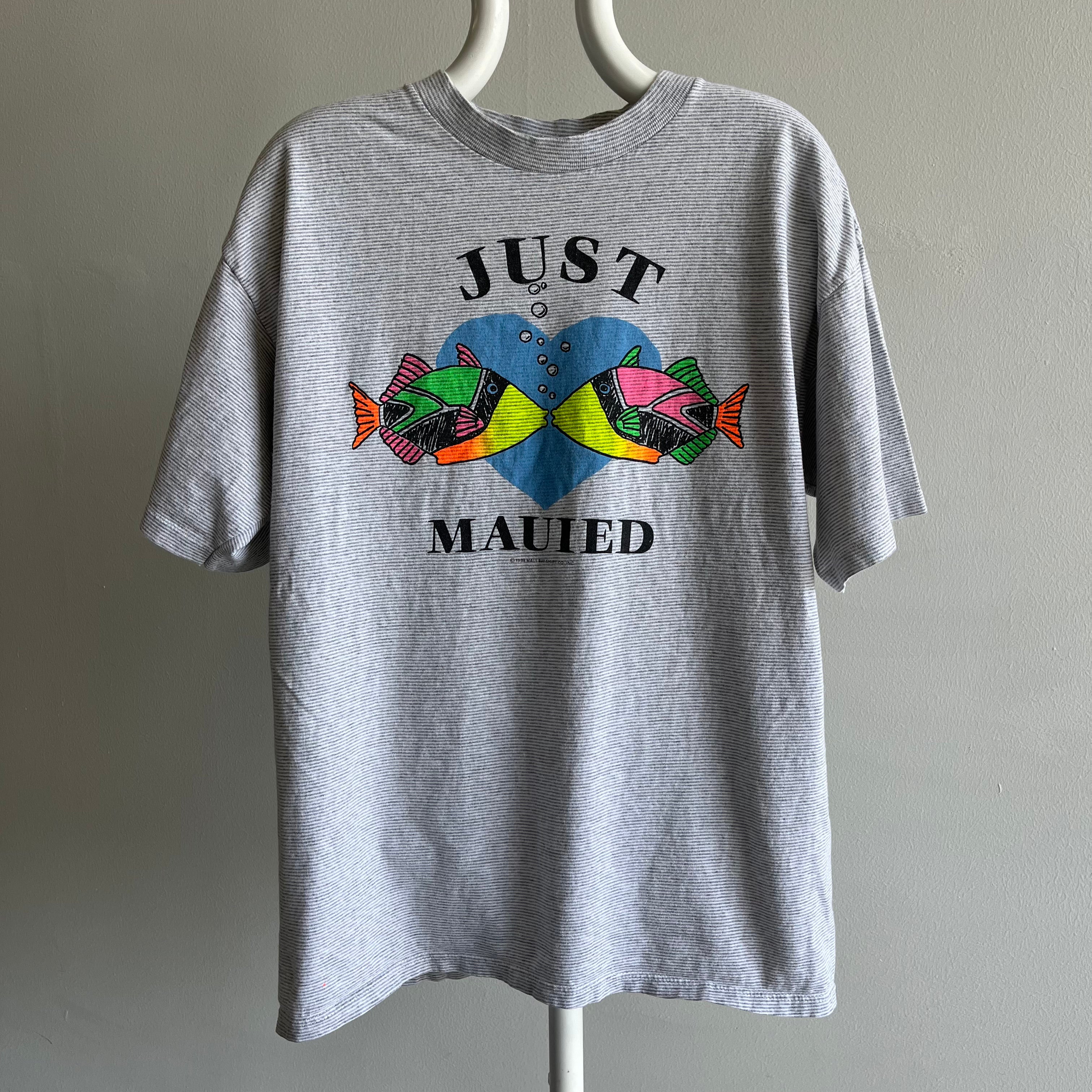 1989 Just Mauied (yak, yak, yak) Pinstriped T-Shirt