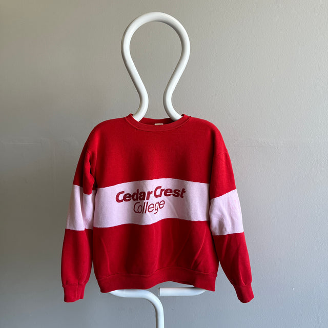 1970s Cedar Crest College Color Block Sweat-shirt