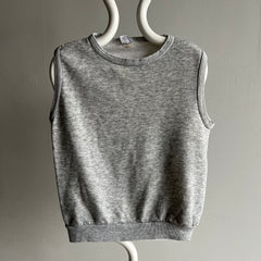 1980s Gray Bassett Walker Sleeveless Warm Up Sweatshirt Vest