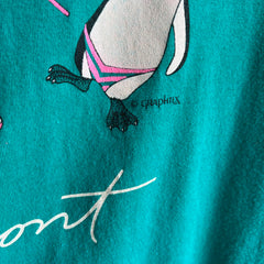 1980s Penguins in Bathing Suits Vermont Tourist T-Shirt