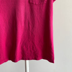 1980s Magenta Pink Muscle Tank with Pocket