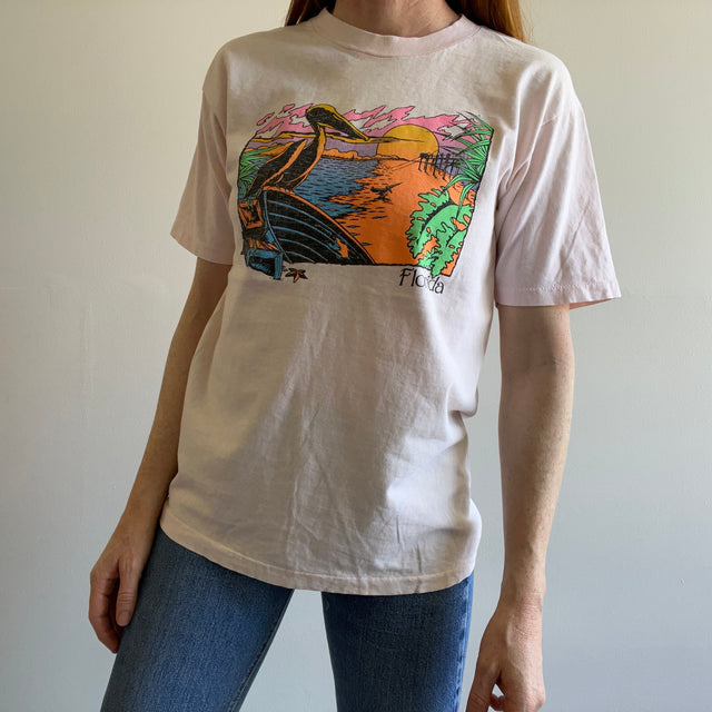 1980s Pale Pink Florida Tourist T-Shirt