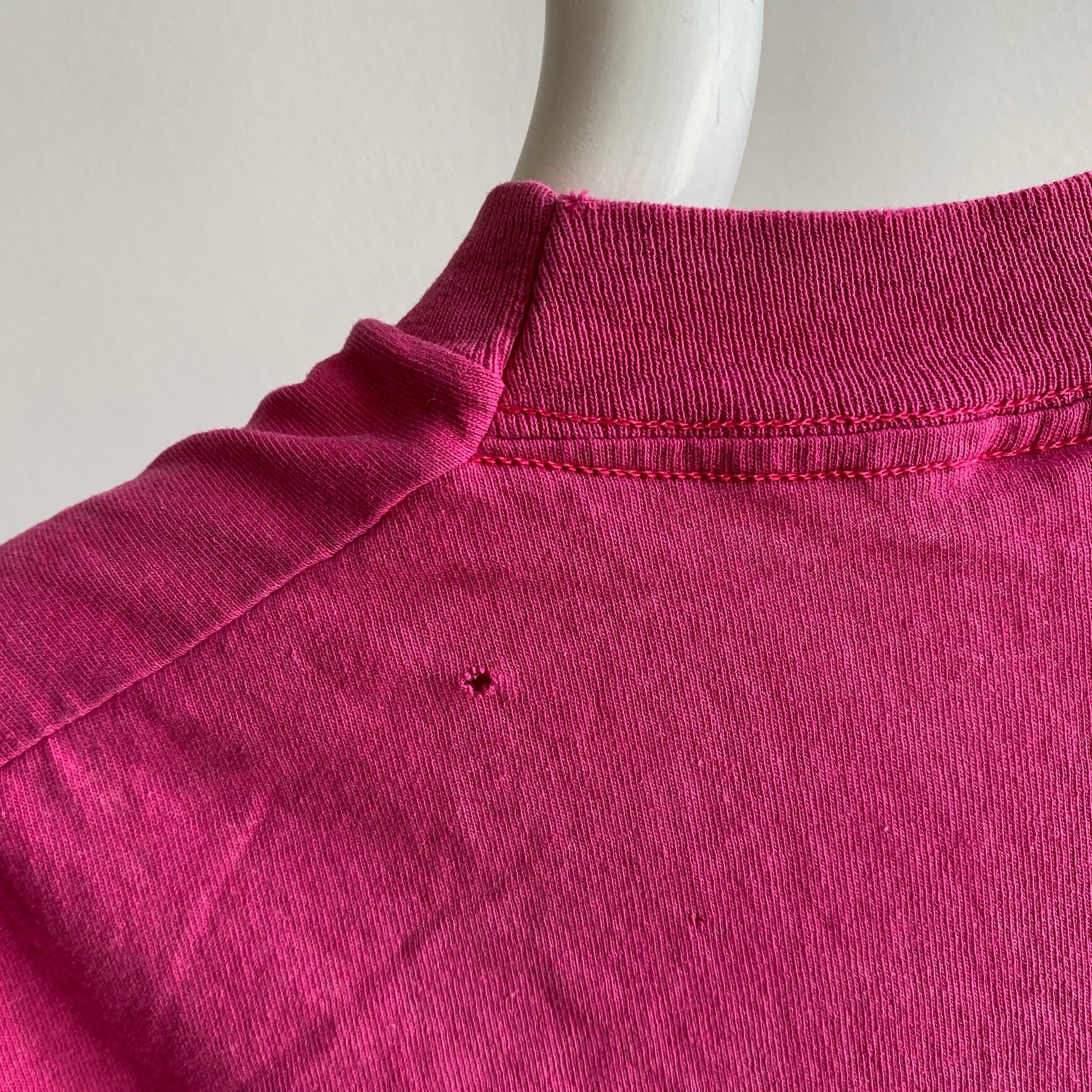 1980s Magenta Pink Muscle Tank with Pocket