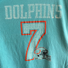 1996 Miami Dolphins No 7 Craig Erickson ? Cut Up Football T-Shirt