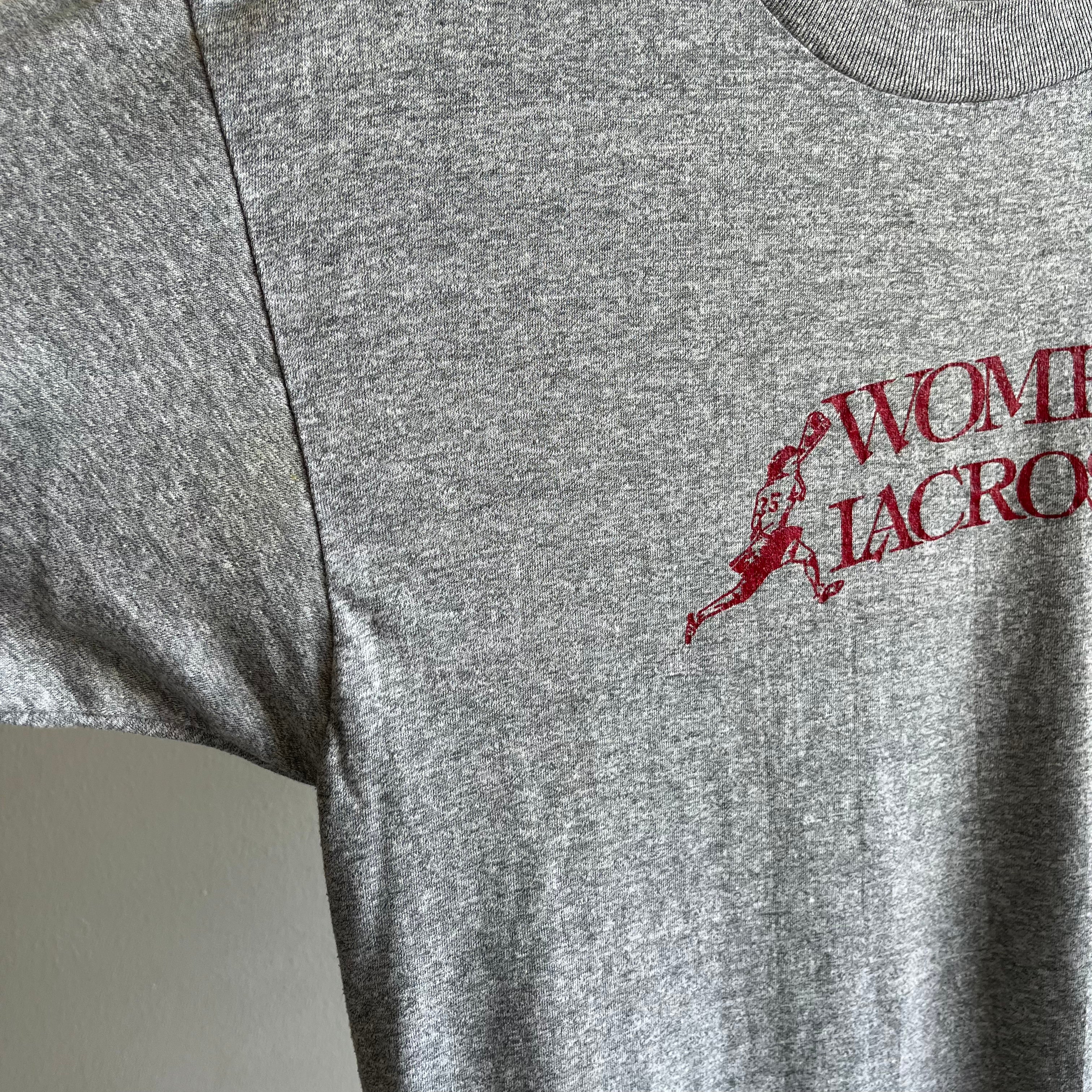 1970s Women's Lacrosse T-Shirt by Artex - Collectible