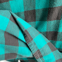 1980/90s Super Soft Green/Teal Buffalo Plaid Super Soft Cotton Flanelle