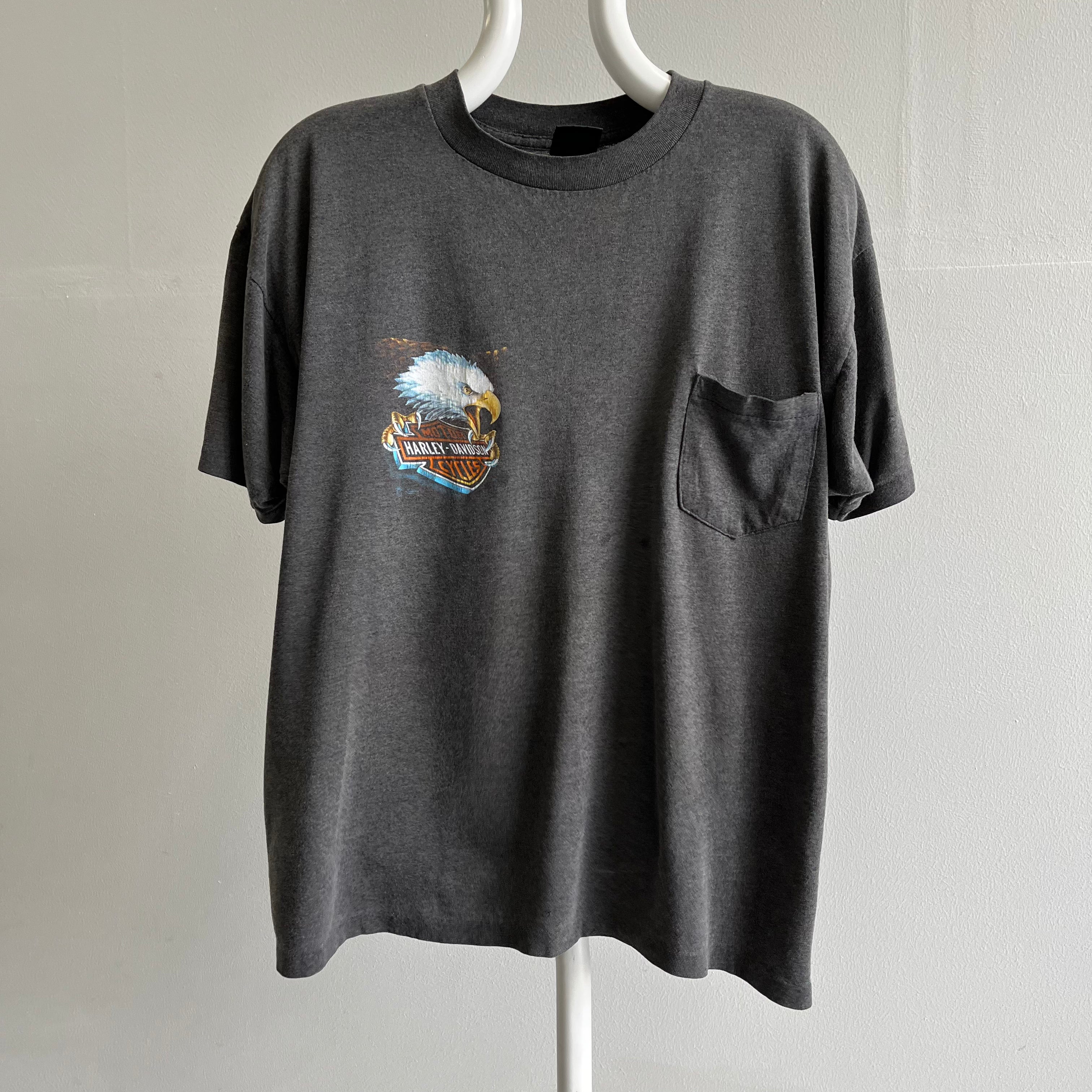 1980/90s THIN 3D Emblem RARE!!! St. Louis Harley Selvedge Pocket T-Shirt - Calling Collectors!