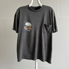 Emblème 3D MINCE des années 1980/90 RARE !!! T-shirt St. Louis Harley Selvedge Pocket - Appel aux collectionneurs !