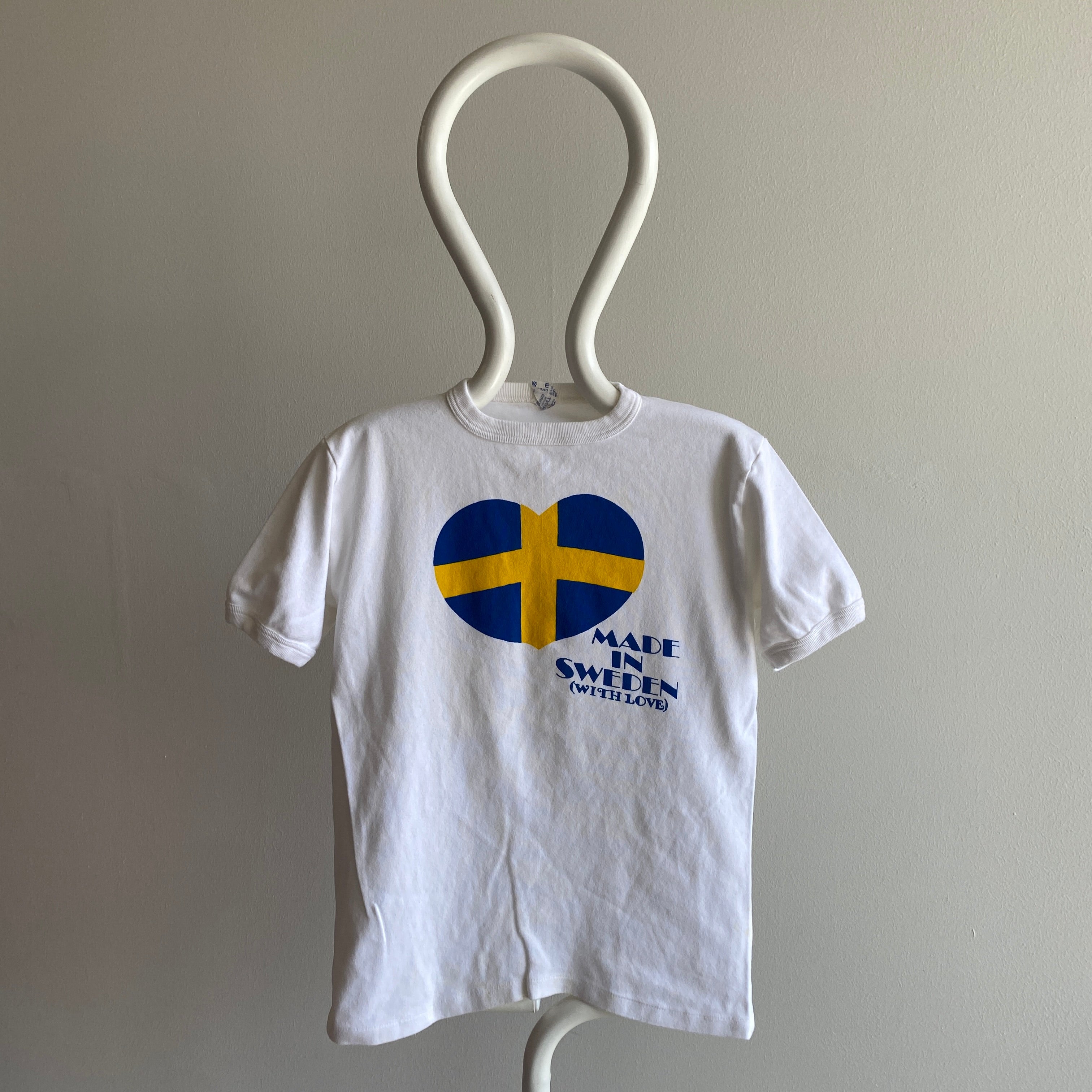 1970/80s Made in Sweden Structured Cotton Ring T-Shirt