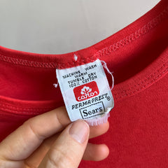 T-shirt rouge coupe Sears des années 1960 en coton pour femmes