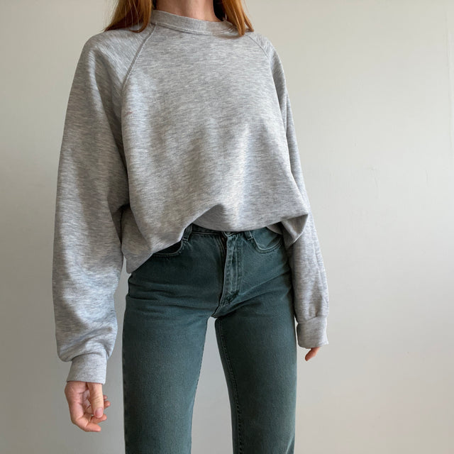 1980s Paint Stained Blank Gray Sweatshirt by Lee Sturdy Sweats