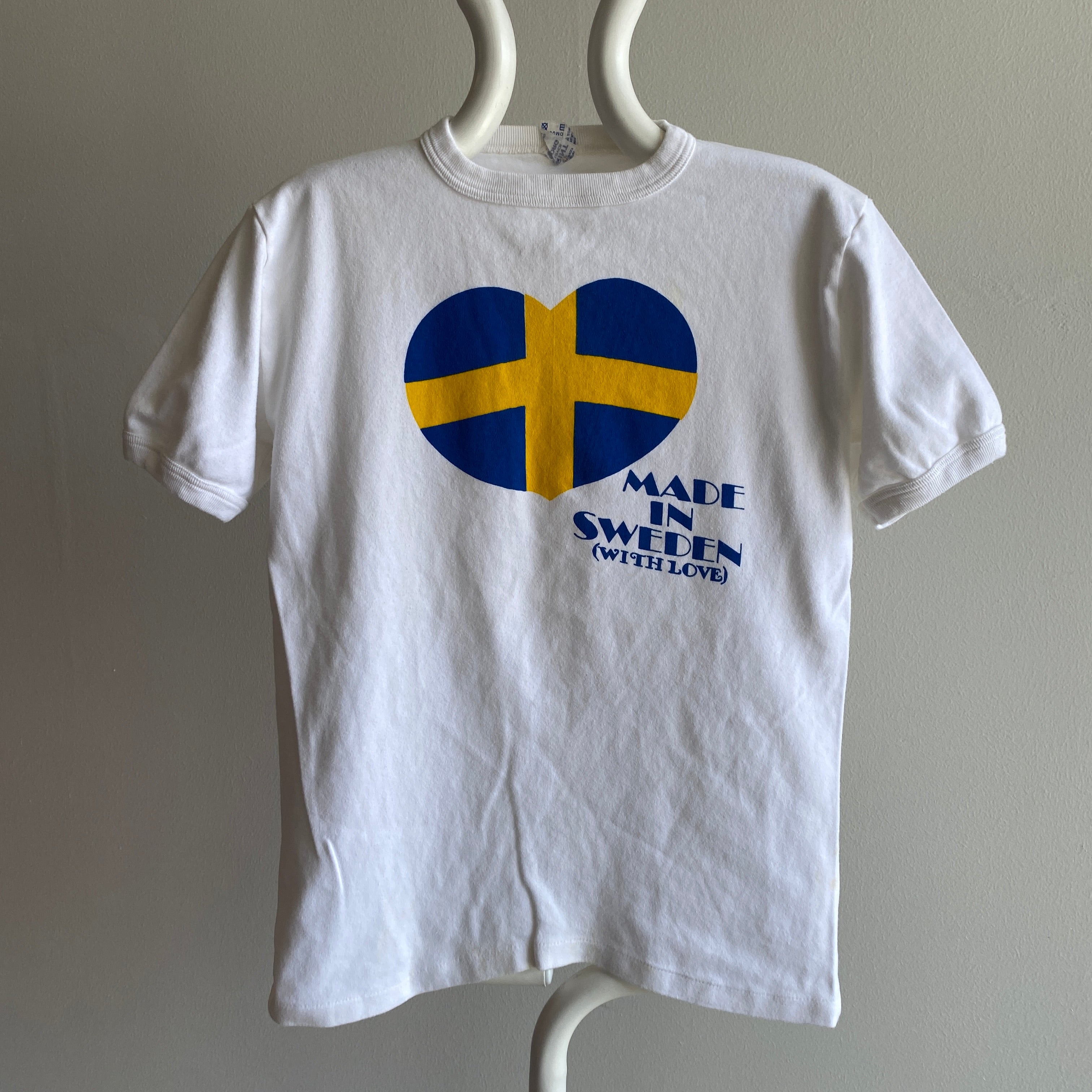 1970/80s Made in Sweden Structured Cotton Ring T-Shirt