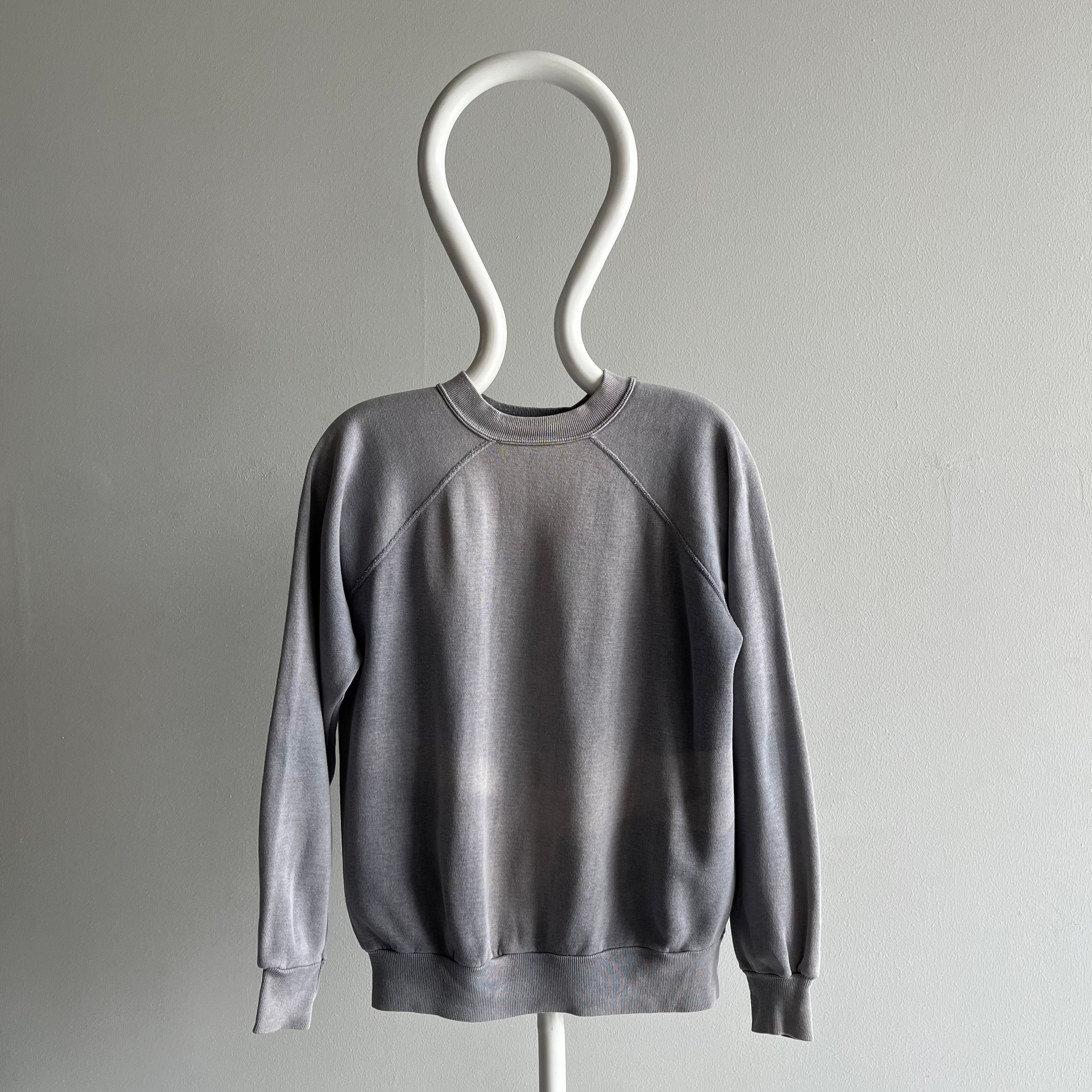 1980s Rad Sun Faded Gray Sweatshirt - Swoon