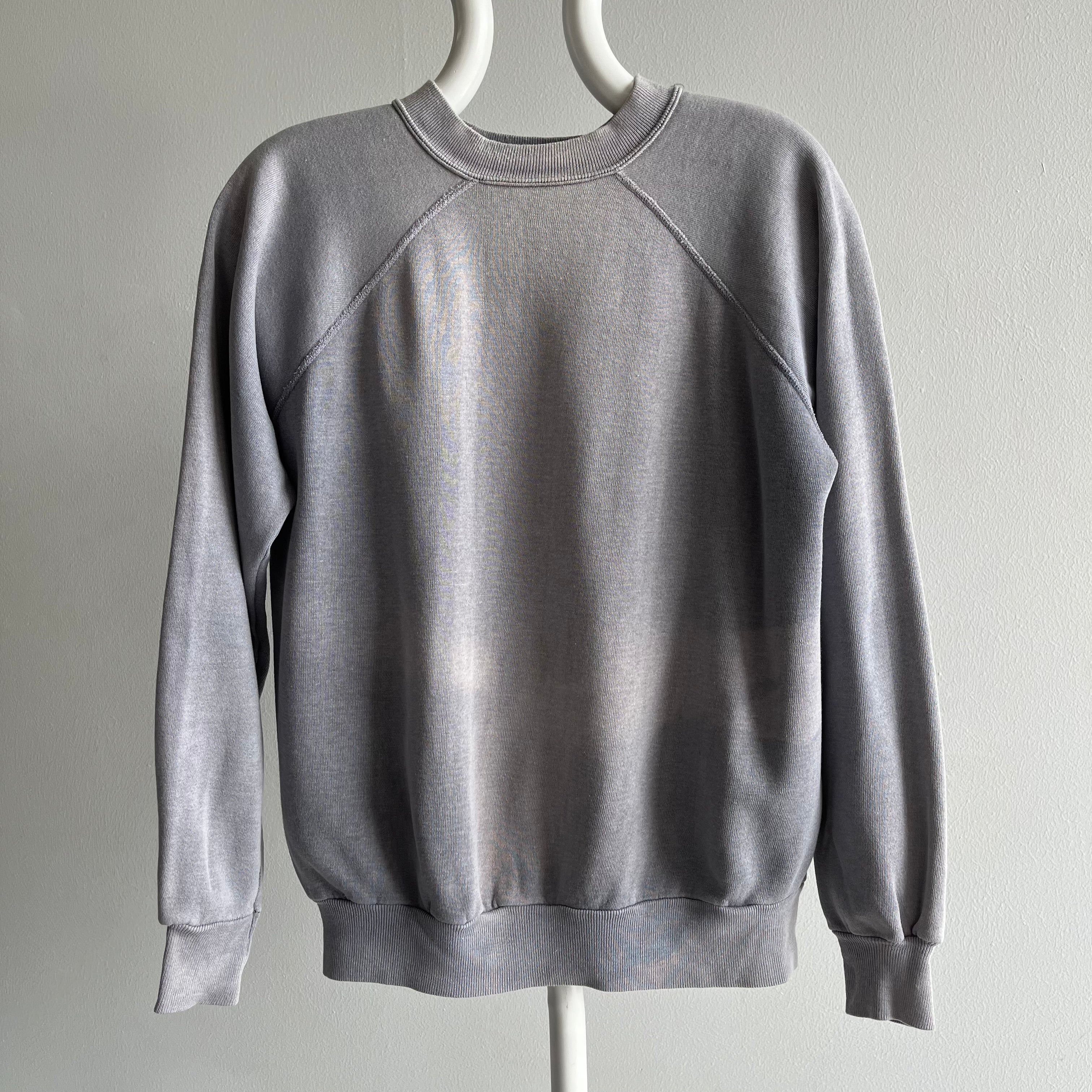 1980s Rad Sun Faded Gray Sweatshirt - Swoon