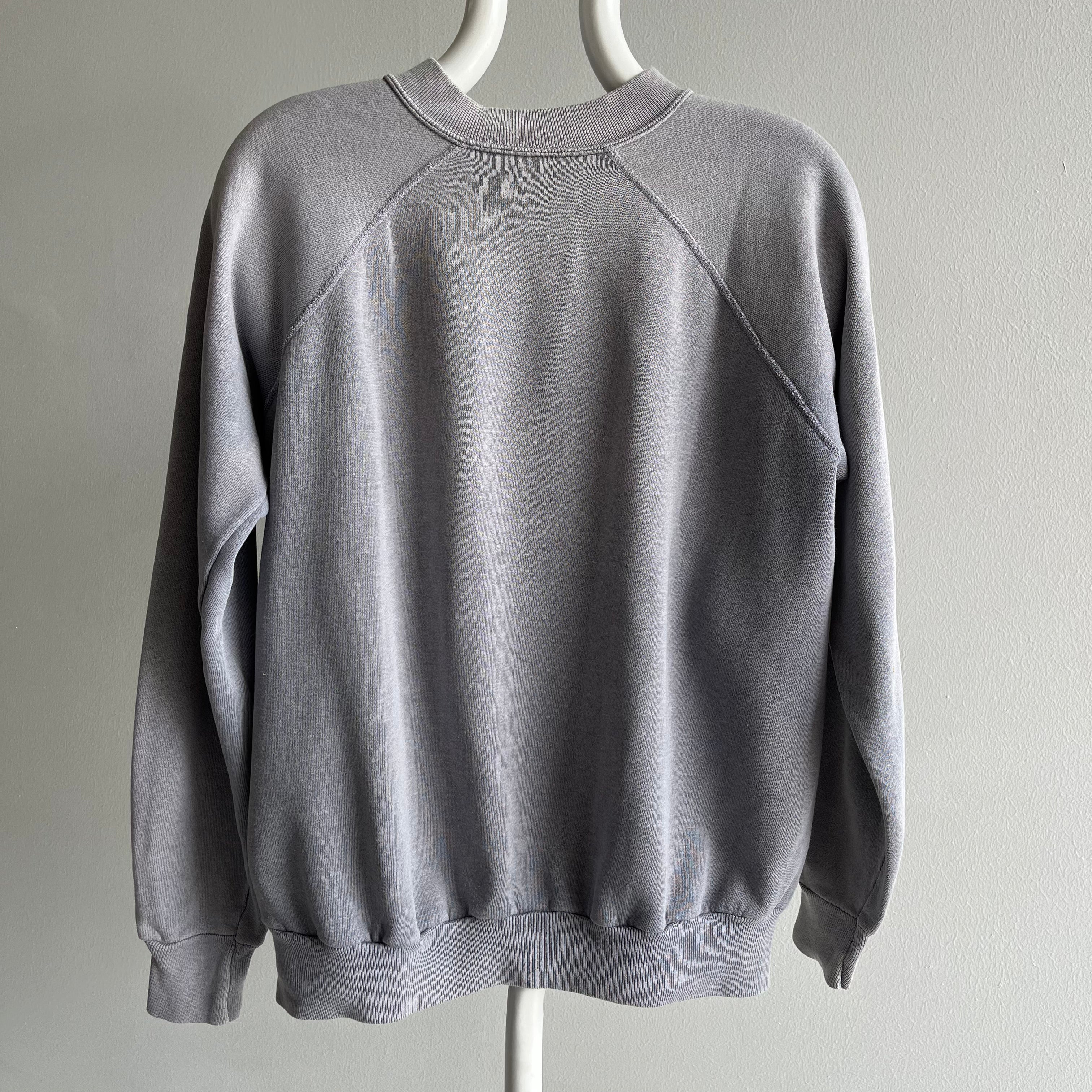 1980s Rad Sun Faded Gray Sweatshirt - Swoon