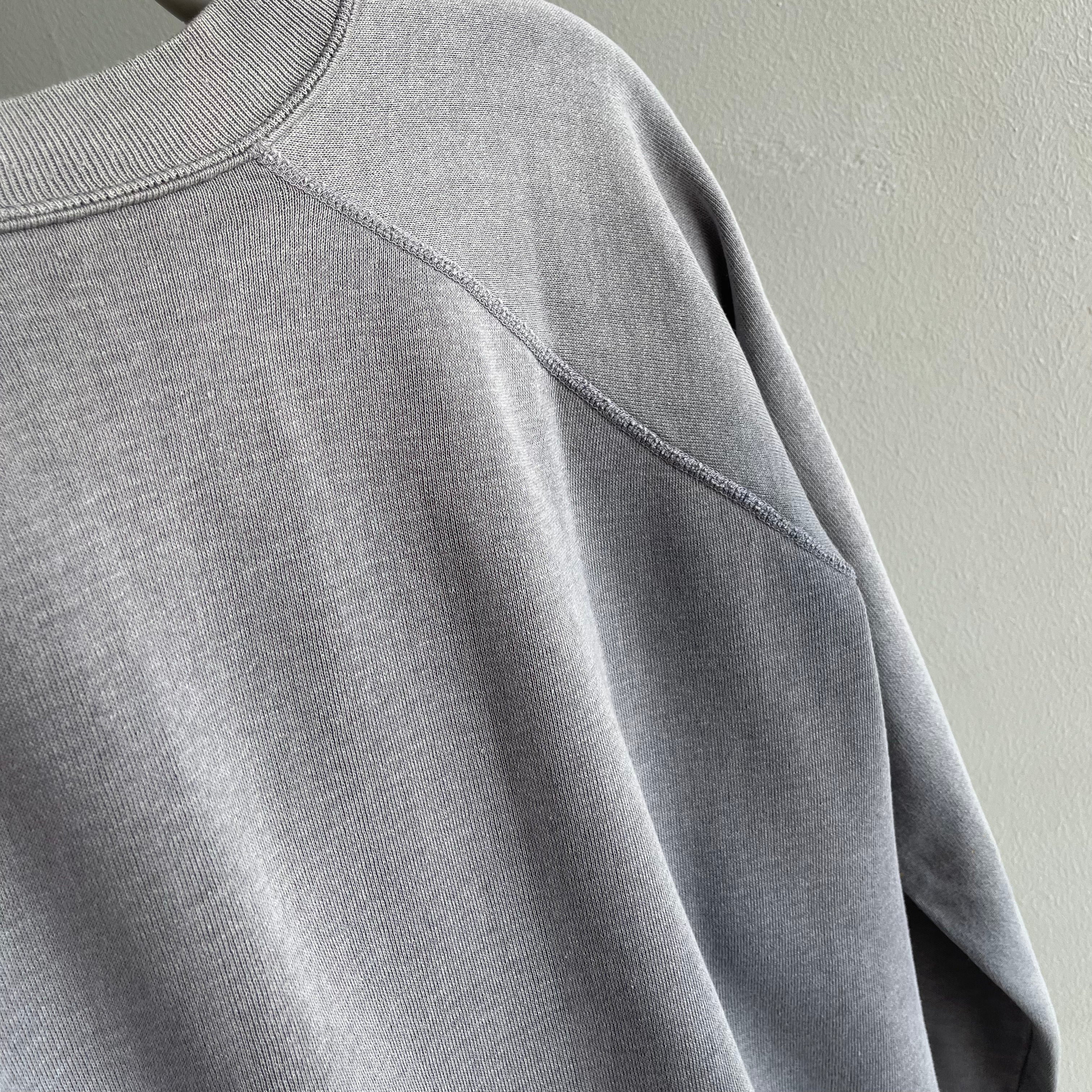 1980s Rad Sun Faded Gray Sweatshirt - Swoon