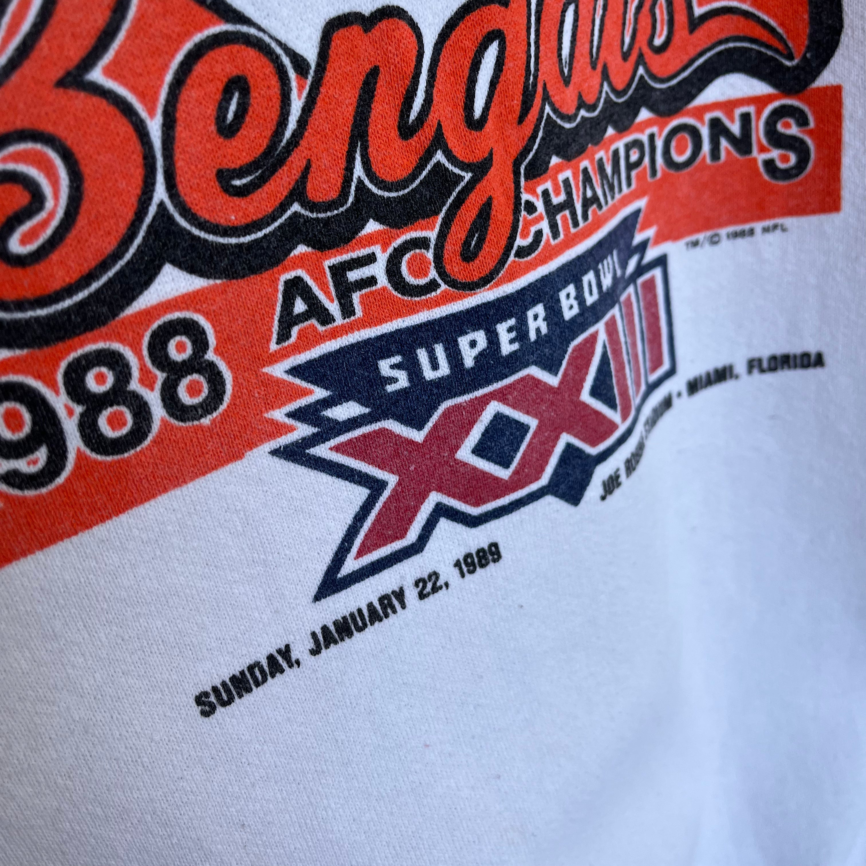 1988 Cincinnati Bengals AFC Champions Super Bowl XXIII Sweatshirt - HE –  Red Vintage Co