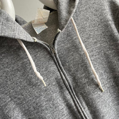 1980s Blank Gray Zip Up Super Soft Hoodie by Wolf