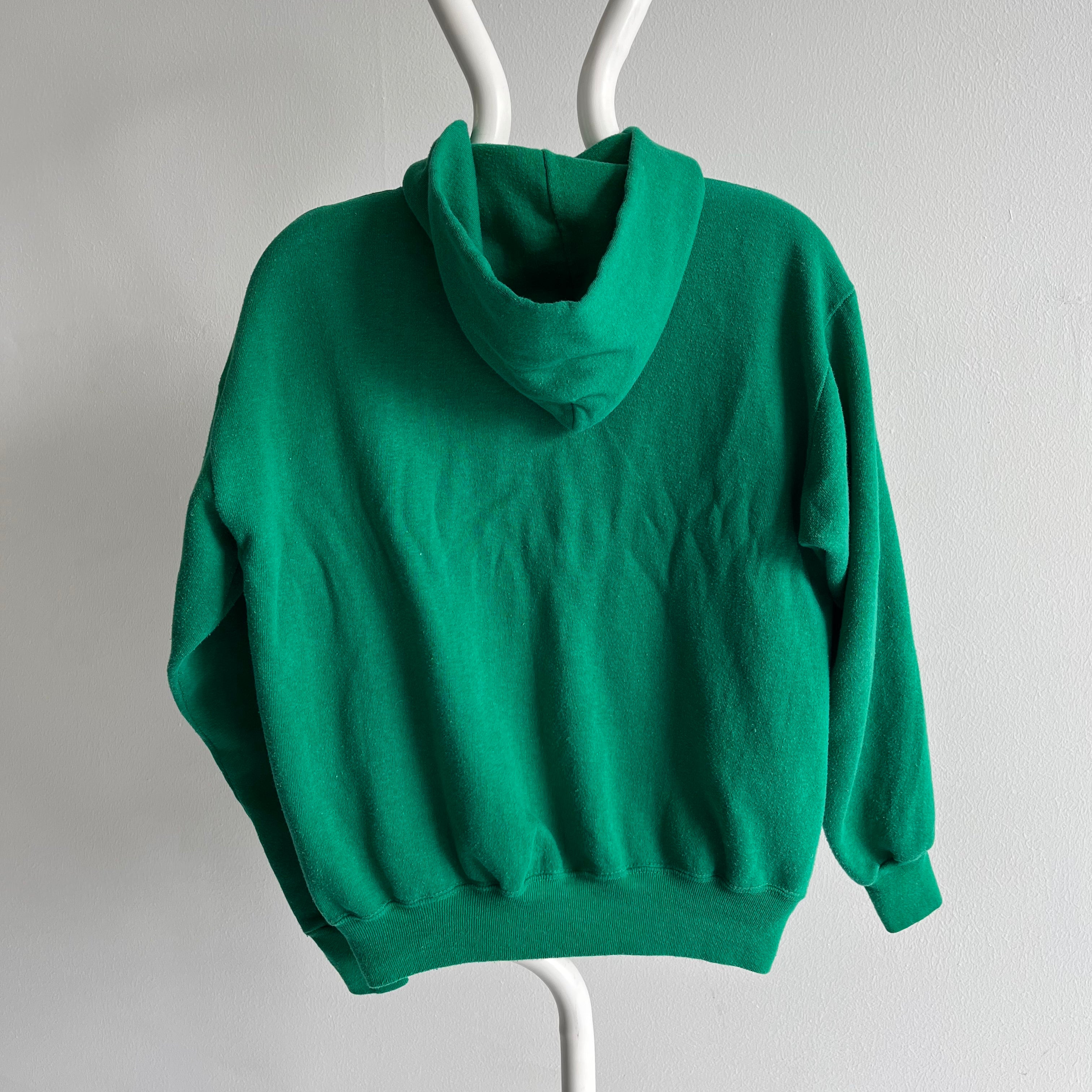 1980s Kelly Green Sweat à capuche zippé doux