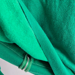 1980s Kelly Green Soft Zip Up Hoodie