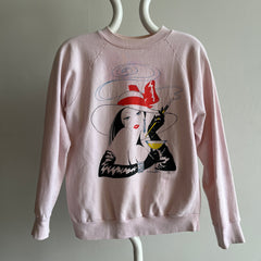 Sweat-shirt super taché Fancy Gal des années 1980