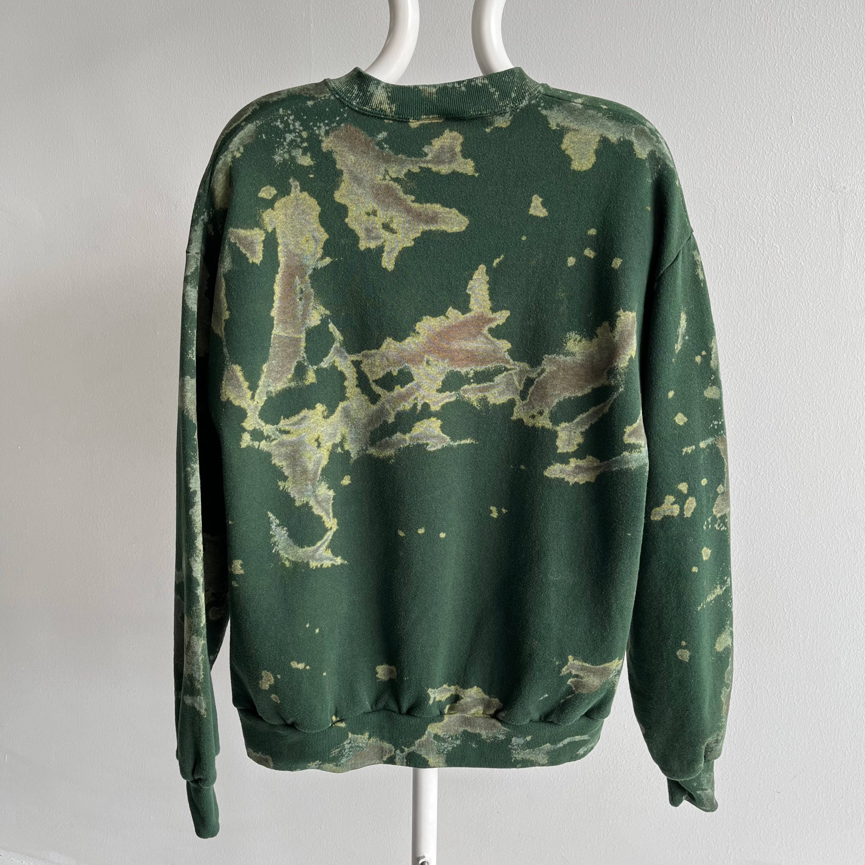 1980s Tie Dye/But Not Green and Earthy Toned Sweatshirt