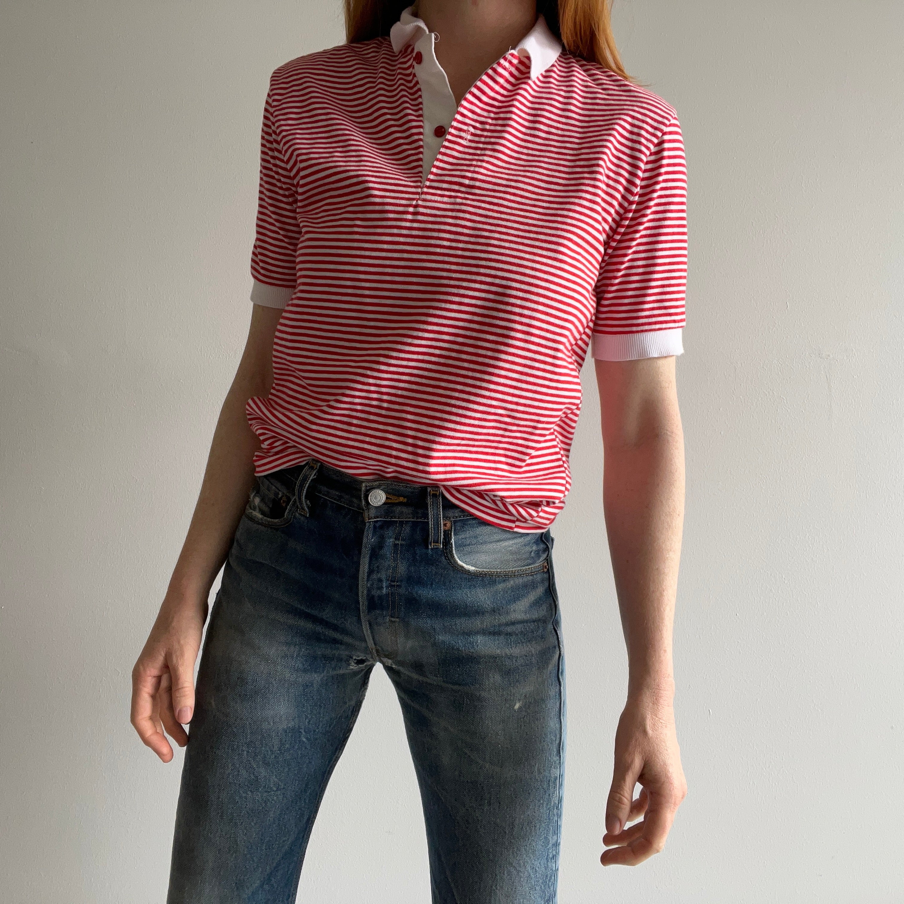 Polo en coton « Candy Stripe » des années 1980