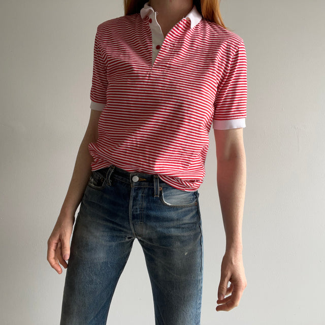 1980s "Candy Stripe" Cotton Polo Shirt