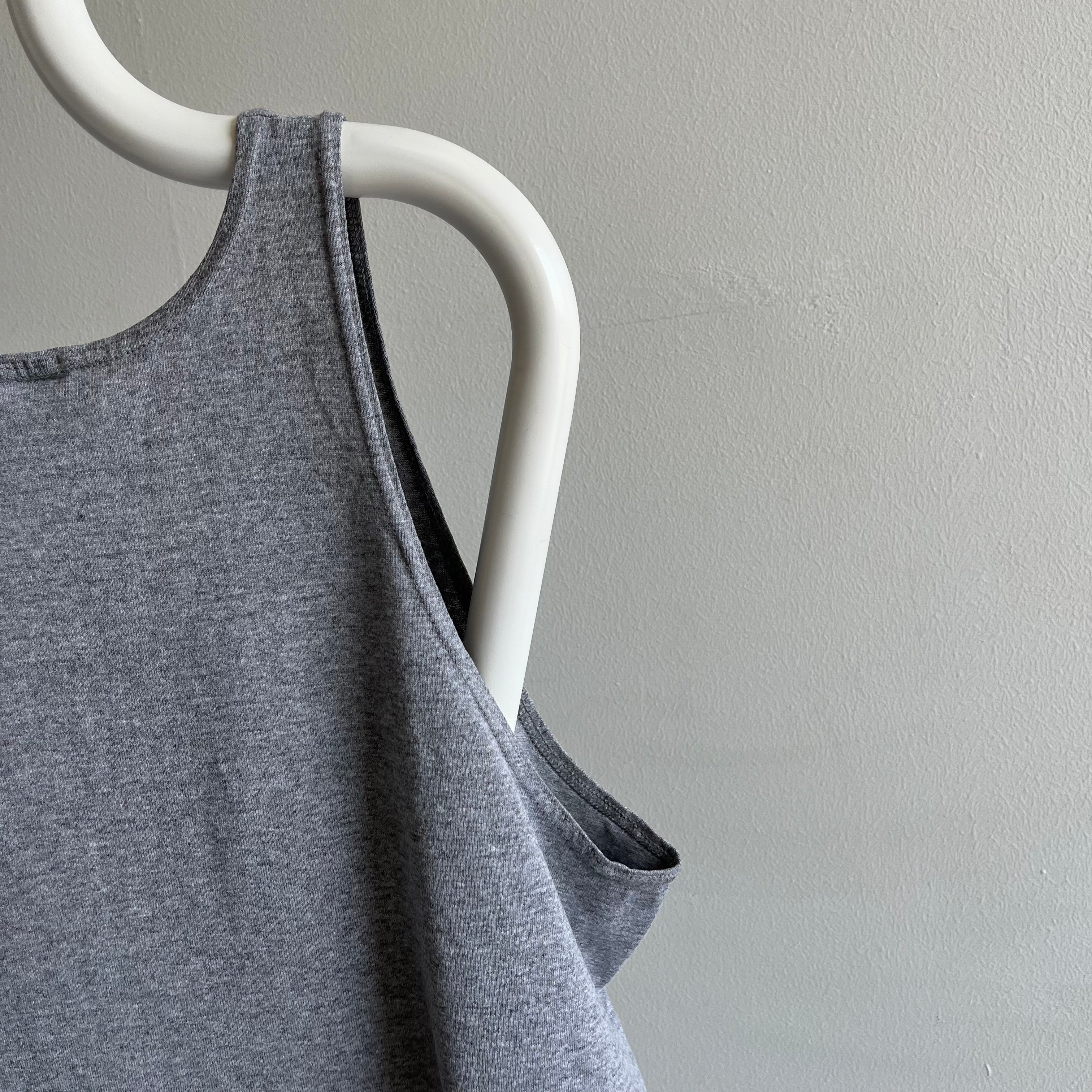 1980s Russell Brand Gray Cotton Tank Top
