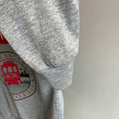 1990s San Francisco 1/4 Zip Boxy Mock Neck Lightweight Sweatshirt