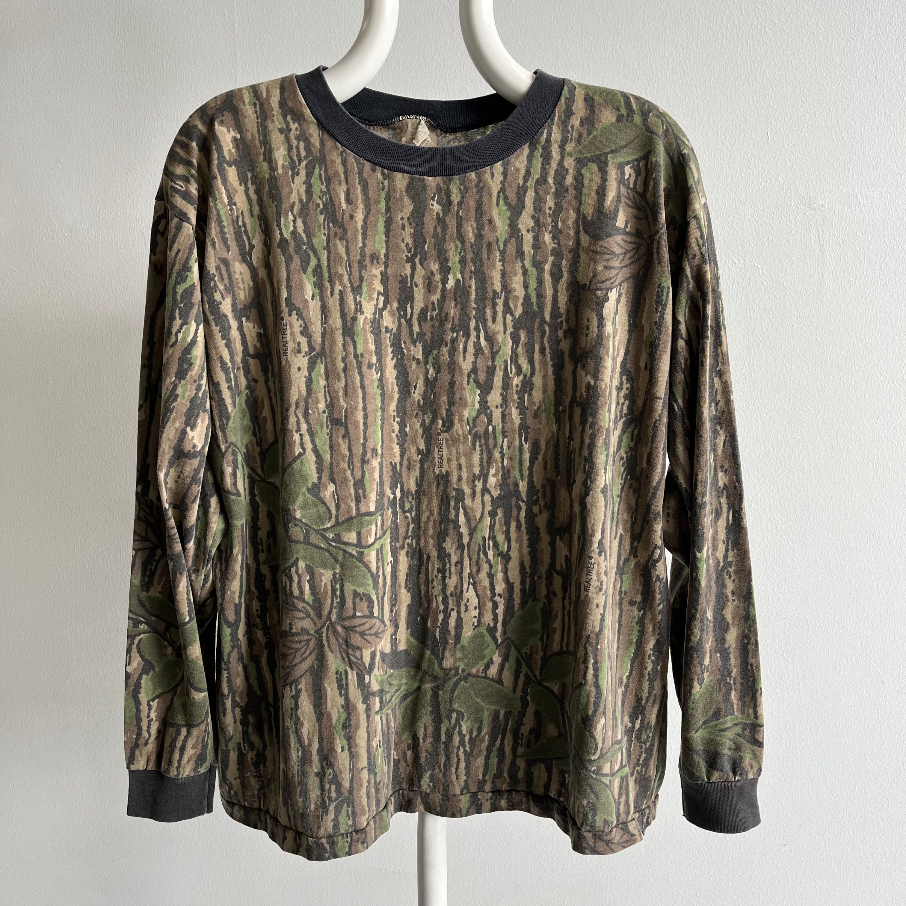 1990s Reat Tree Long Sleeve Bark Camo T-Shirt