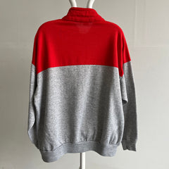 1990s San Francisco 1/4 Zip Boxy Mock Neck Sweatshirt léger