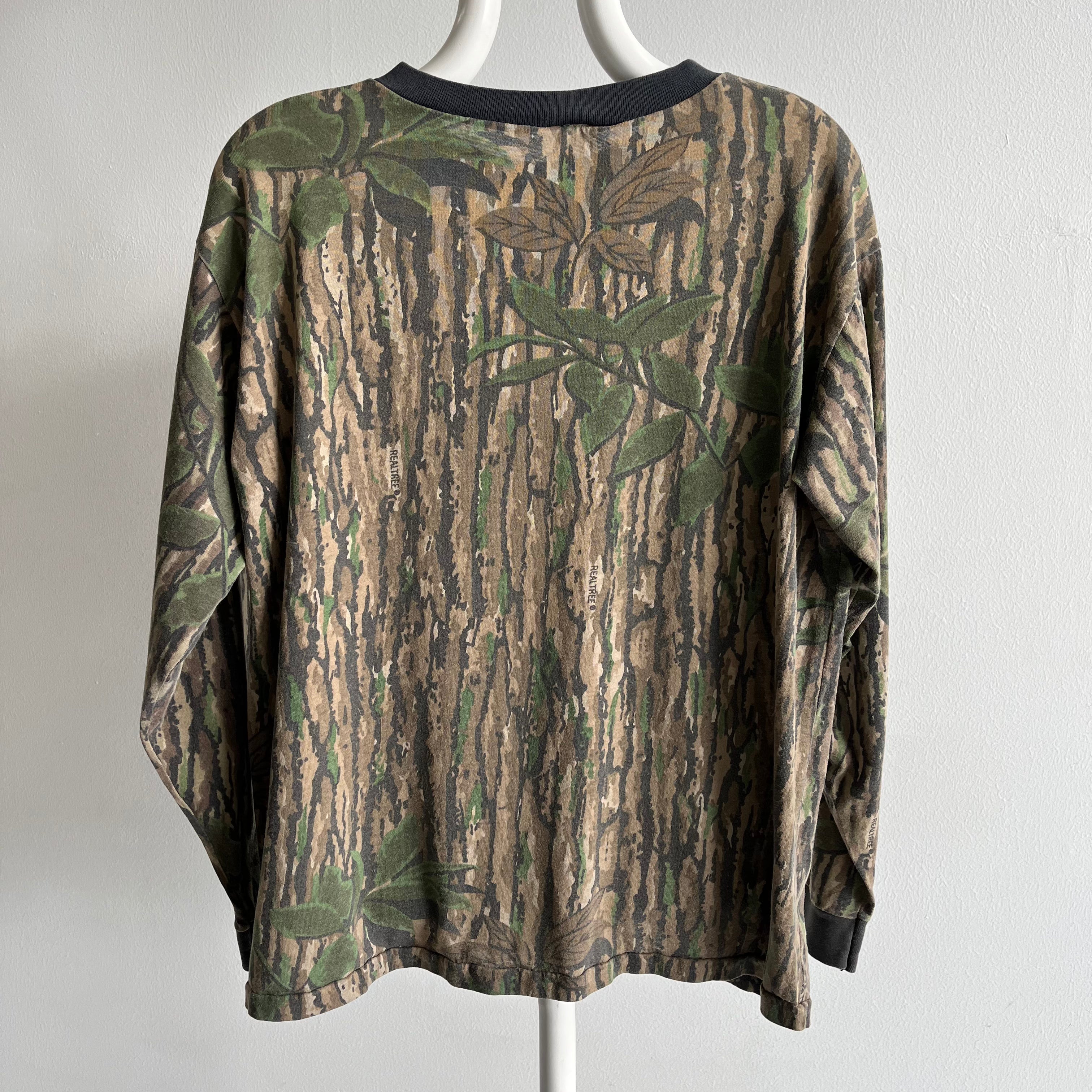 1990s Reat Tree Long Sleeve Bark Camo T-Shirt