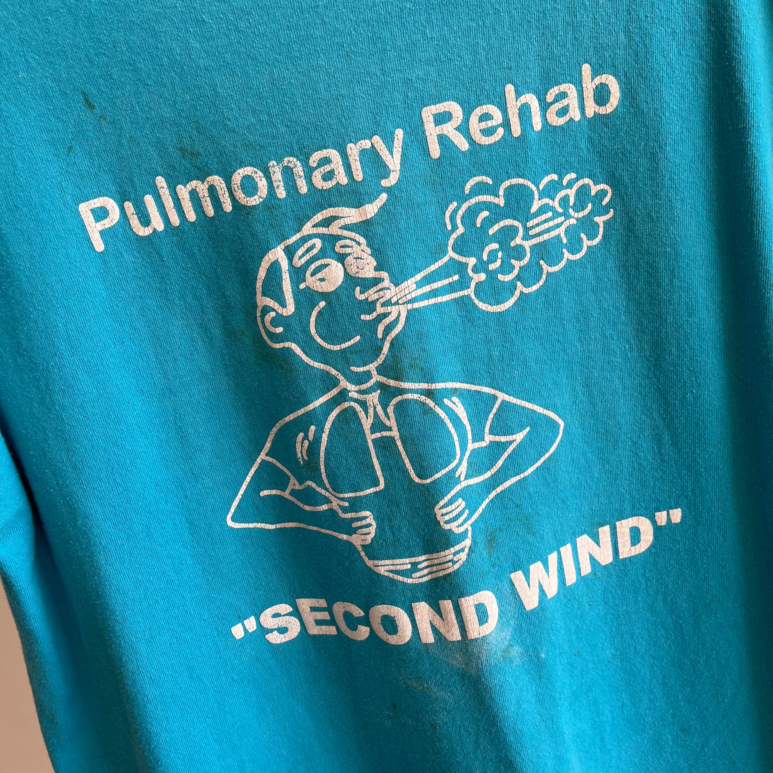 T-shirt FOTL de poids moyen super taché de réadaptation pulmonaire des années 1980