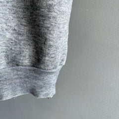 1980s Cut Sleeve Super Thin Gray Sweatshirt