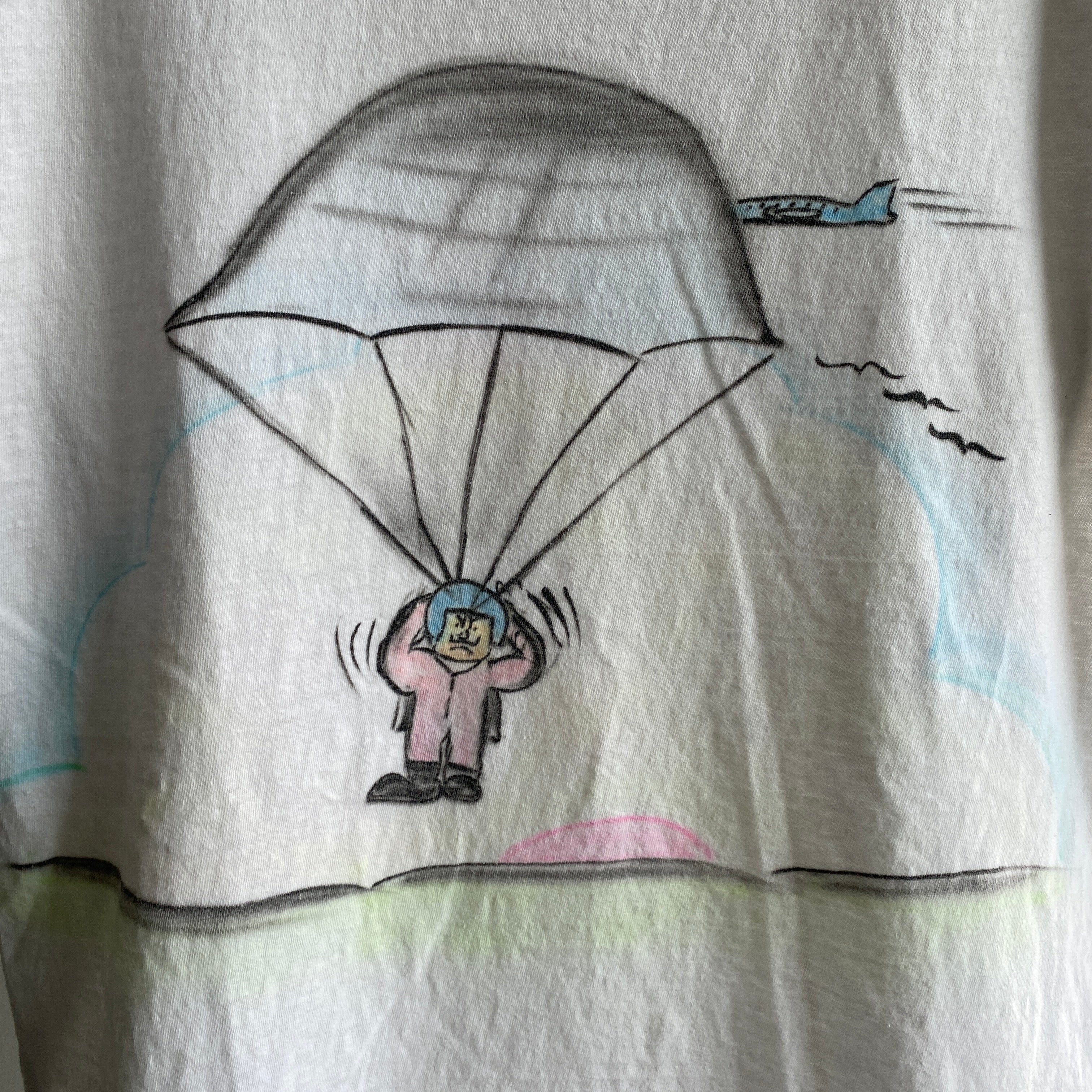 1980s FOTL DIY Skydive Parachute Sharpie T-Shirt