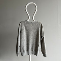 1980s Blank Gray Sweatshirt with a Cigarette Burn