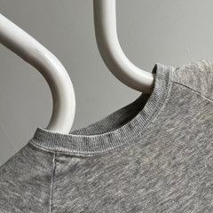 1980s Blank Gray Sweatshirt with a Cigarette Burn