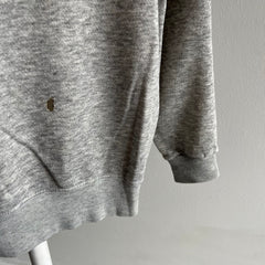 1980s Blank Gray Sweatshirt with a Cigarette Burn