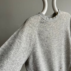 1980s Blank Gray Sweatshirt with a Cigarette Burn