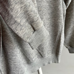 1980s Blank Gray Sweatshirt with a Cigarette Burn