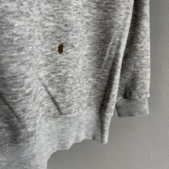 1980s Blank Gray Sweatshirt with a Cigarette Burn