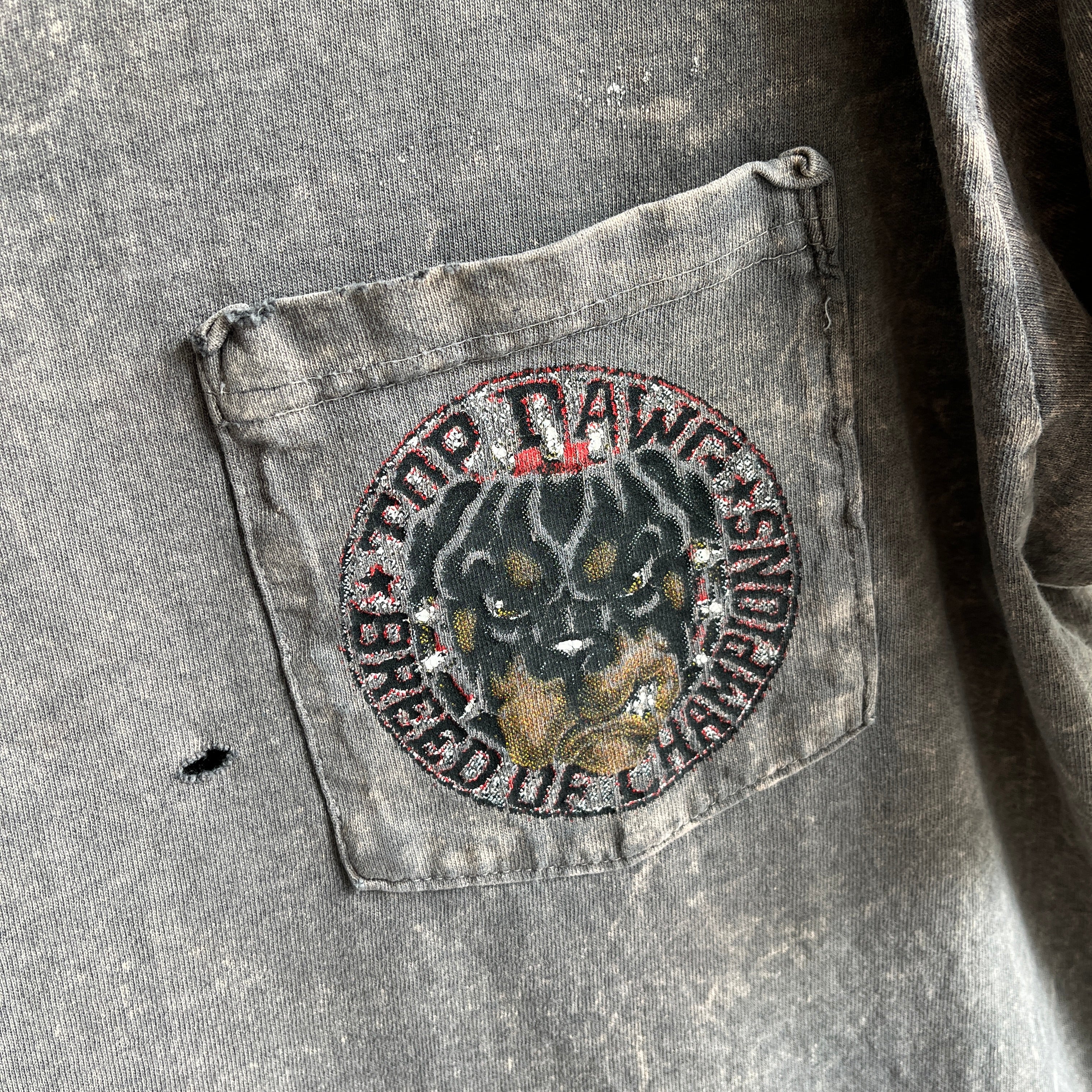 1990s Top Dog Breed Of Champions Harley T-shirt en lambeaux et déchiré