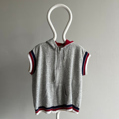 1980s Zip Up Muscle Hoodie Warm Up Sweatshirt