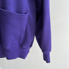 1980s Purple Sweatshirt Cardigan by Jerzees