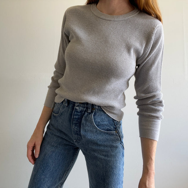 GG 1970s Stretchy Gray Long Sleeve Thermal by FOTL