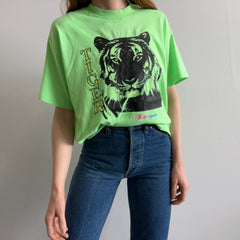 T-shirt Georgia Tiger Tourist des années 1980/90 en vert fluo