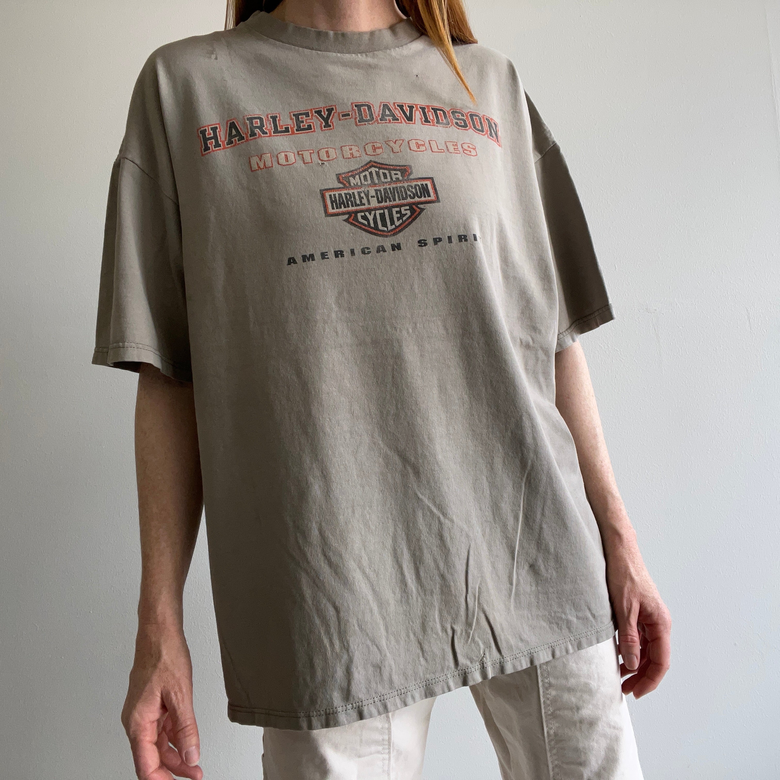 2000 Worn and Faded Harley T-Shirt – Red Vintage Co