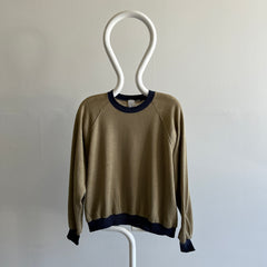 1980s Thinned Out Ultra Slouchy Two Tone Sweatshirt - Personal Collection Piece